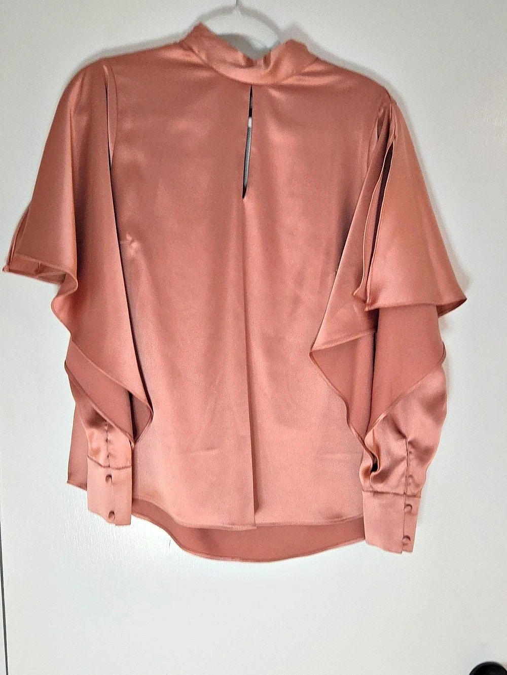 River Island Ruffle Sleeve Blouse in Pink Size 10